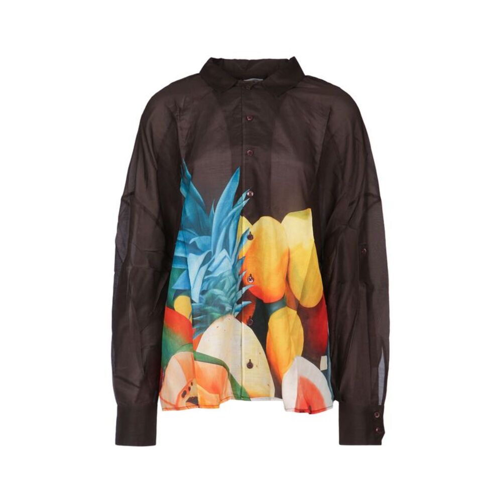 Donde Esteban Women Salpicon Long Sleeve Silk Shirt